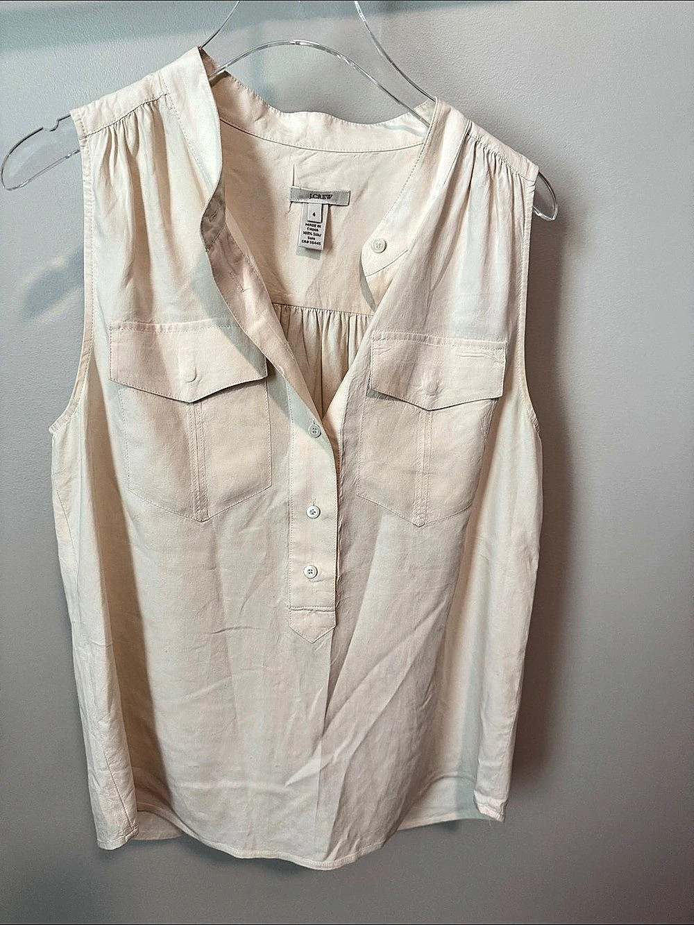 J.Crew Silk Sleeveless Blouse in Pink Size 4